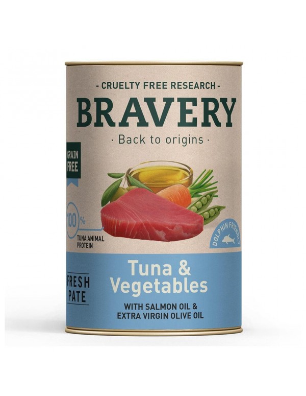 Bravery Cão Adulto Atum e Vegetais 290 Gr