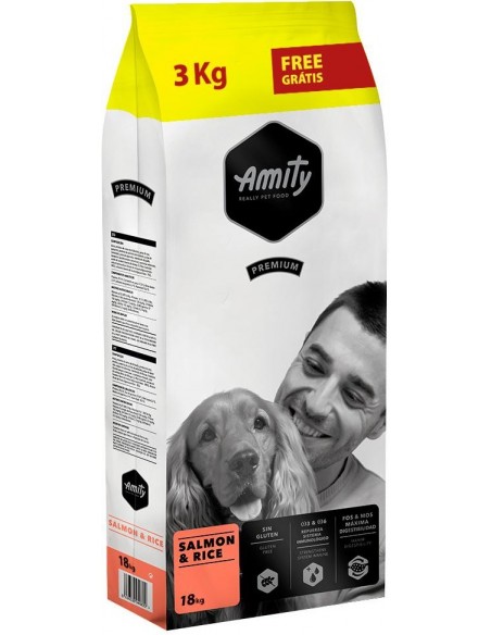 Amity Cão Premium Adulto Salmon e Rice 15+3 Kg