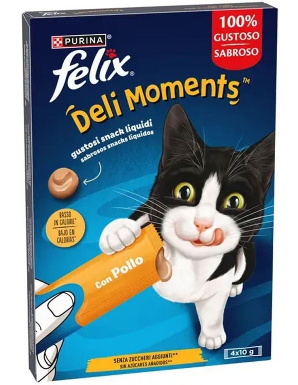 FELIX Snack Deli Moments de Gato 4X10 Gr Frango