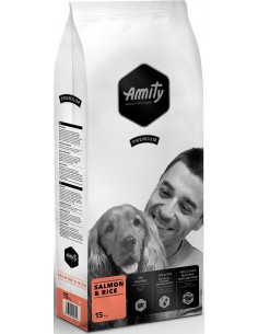 Amity Adulto Premium Salmon e Rice Alimento Seco Cão