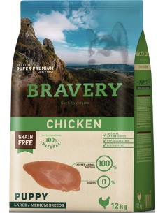 Bravery Puppy Medium-Large Chicken (Grain Free) 12 Kg